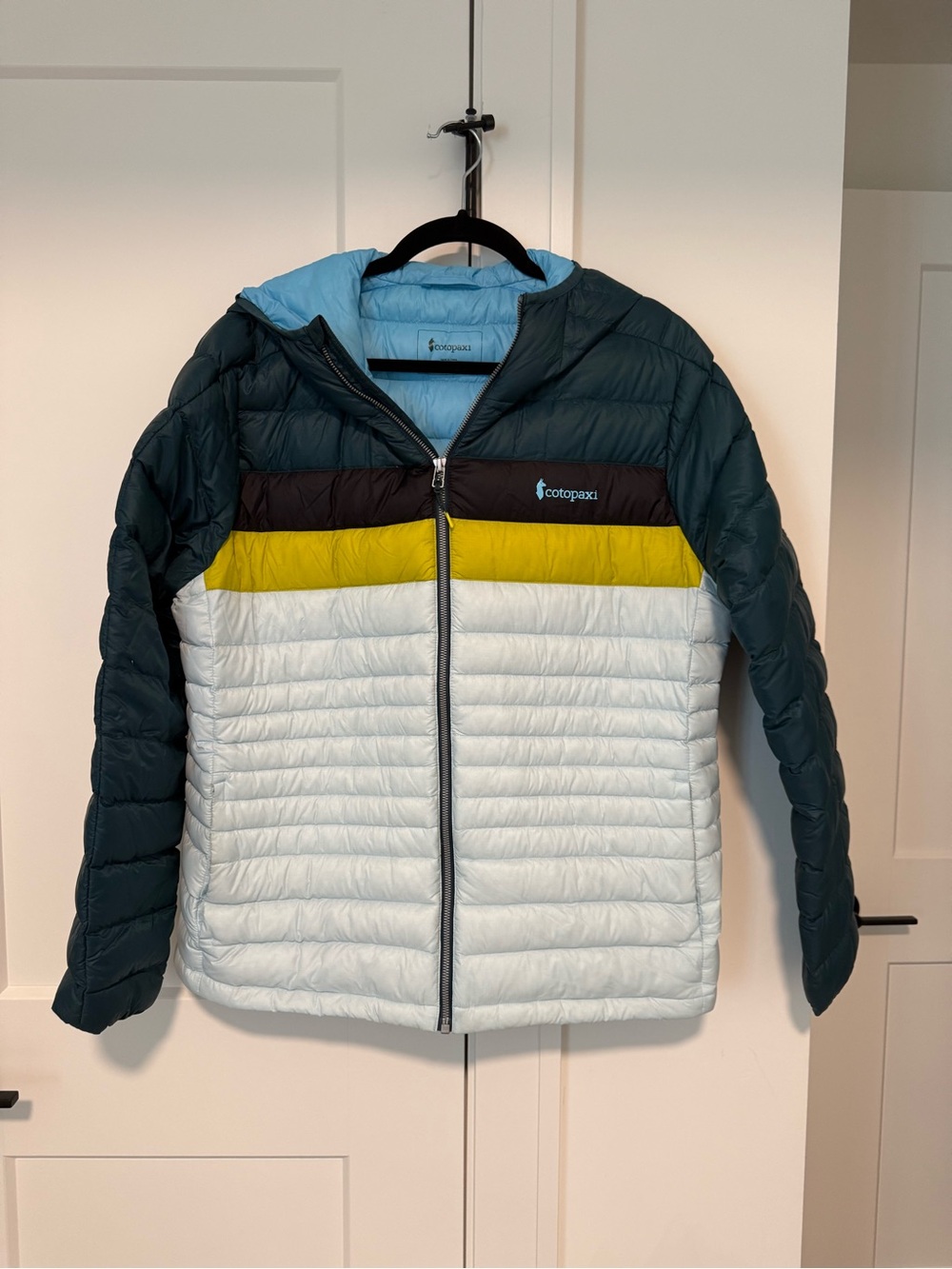 Cotopaxi Capa Hooded Insulated Jacket - Teal, blue, green.